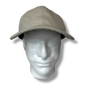 Huckberry Baseball Hat Beige Rough Corduroy Leather Strapback Made In Canada